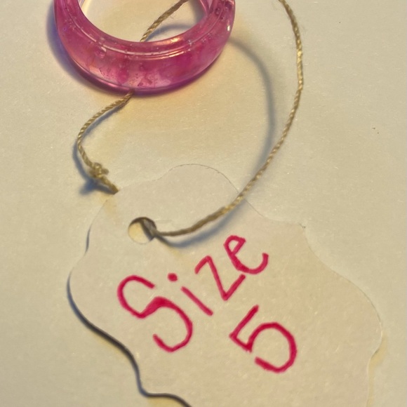 Handmade✨Resin Pink Sparkly Ring Size 5 - Picture 5 of 5